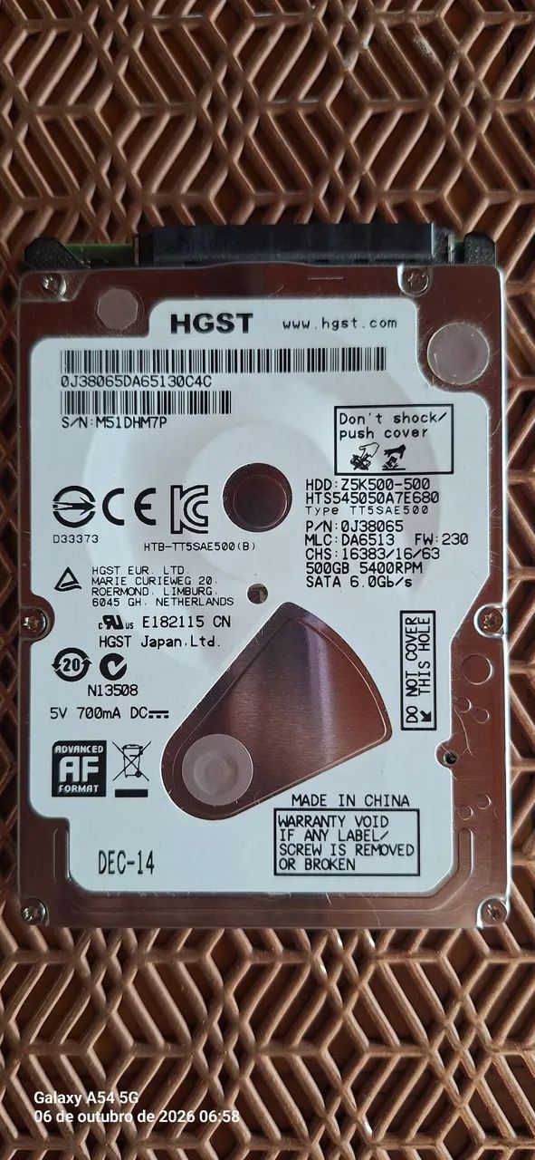 Hd mini HGST disco rígido 500gb HDD