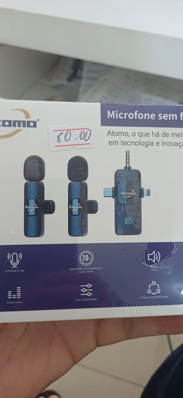 Microfone sem Fio Atomo para Tipo C e Iphone MO-F14 - Foto 3