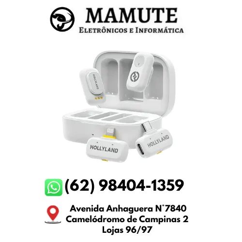 Microfone Sem Fio Hollyland Lark A1 Combo USB-C / Lightning - Branco e Preto