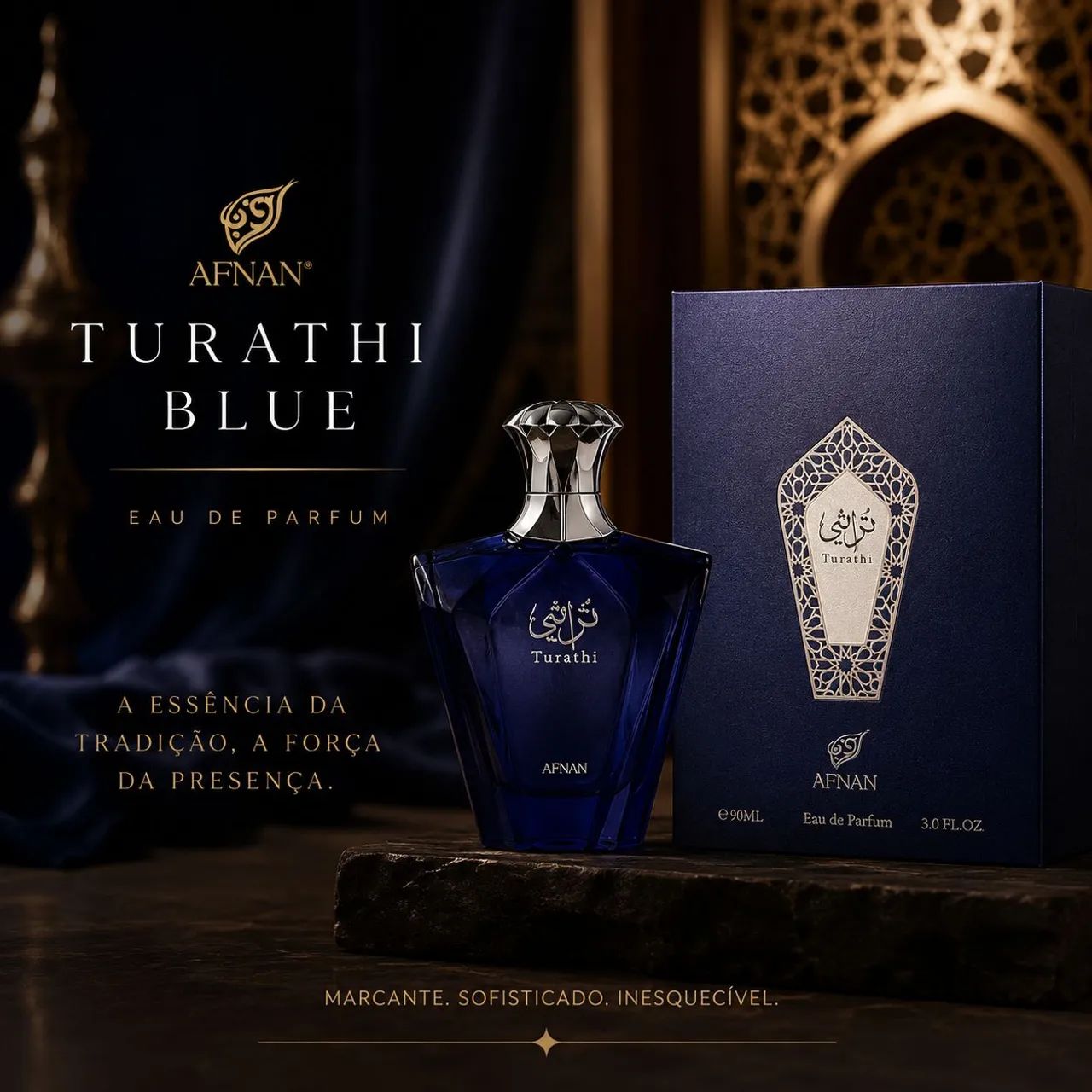 Perfume AFNAN TURATHI BLUE 90ml Original e Lacrado 