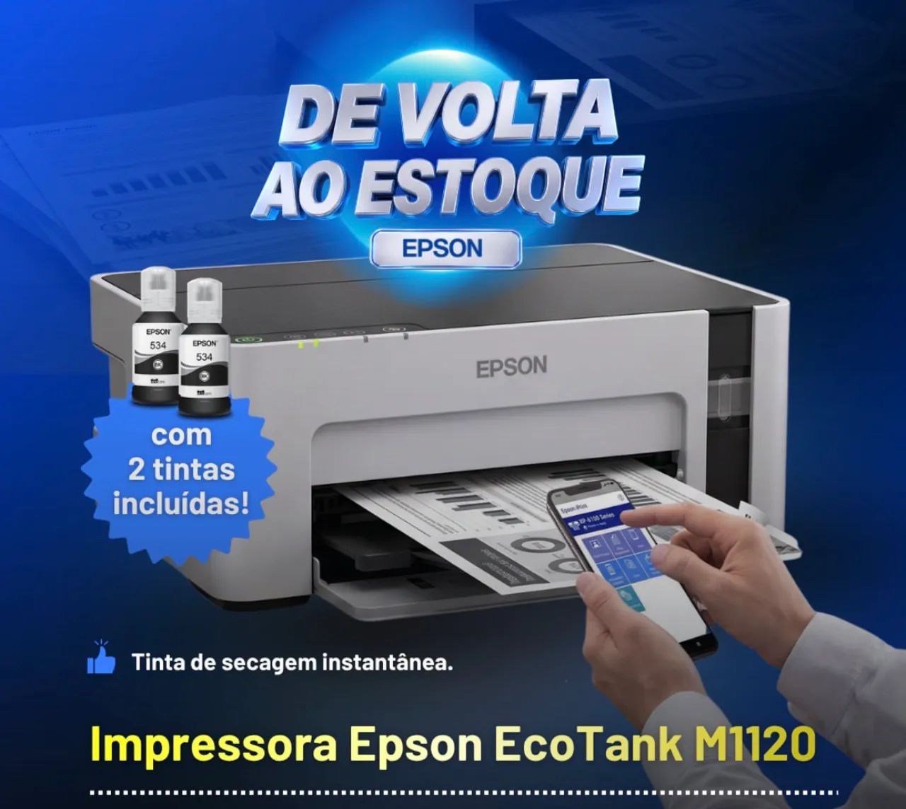 Impressora Epson Wi-Fi usb Ecotank M1120 - Foto 2
