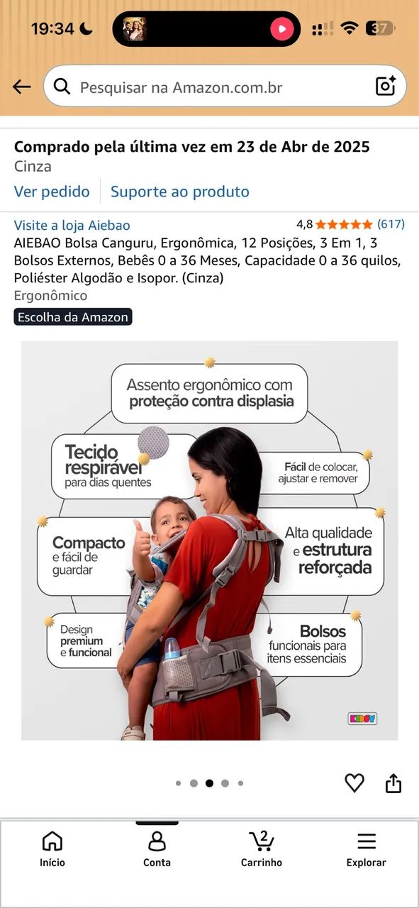BOLSA CANGURU ERGONÔMICA  - Foto 2