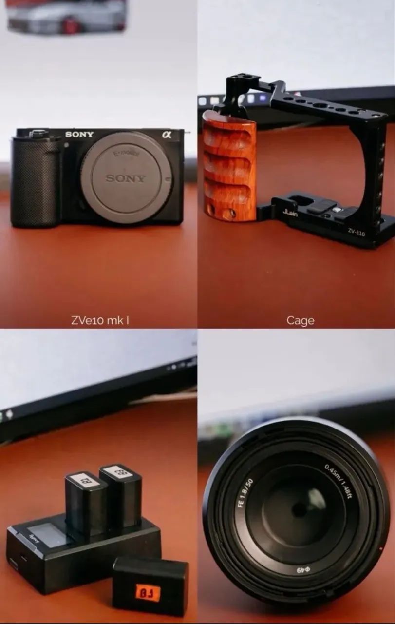 Câmera Sony ZVe10 com kit de equipamentos