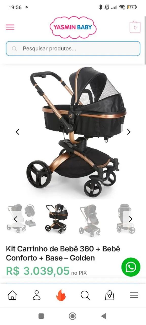 Carrinho de bebê 360 três rodas  - Foto 2