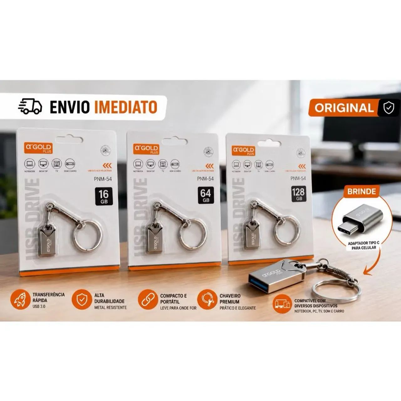 Pendrive 8,16 e 64 gigas  - Foto 3