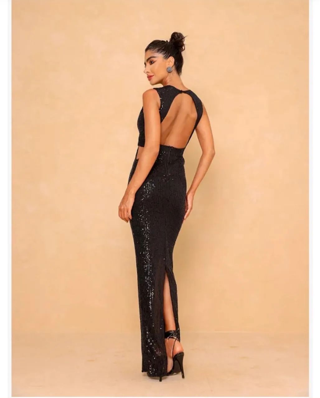 VESTIDO DE FESTA PRETO - Foto 4