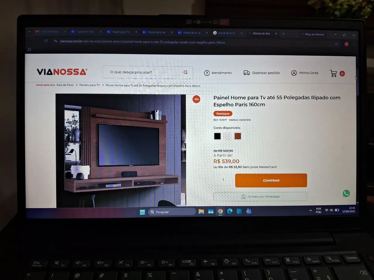 Painel de tv com espelho  - Foto 2