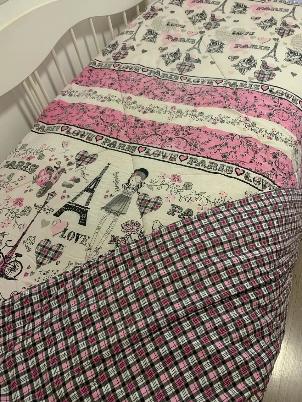 Edredom mmartan, solteiro dupla face, estampa Paris - Foto 2