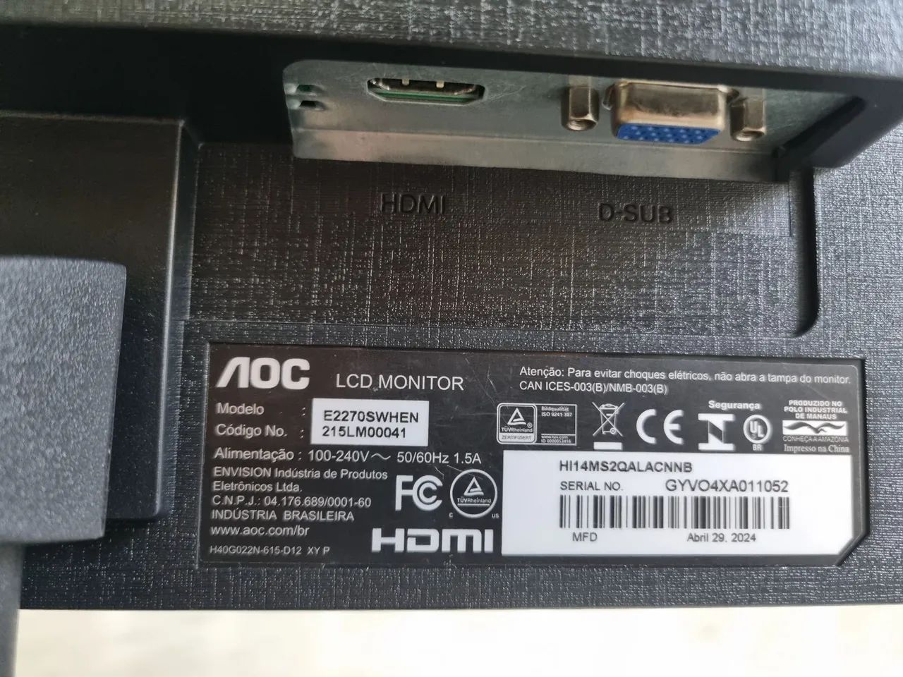 Monitor AOC 21,5 Full HD - Foto 3