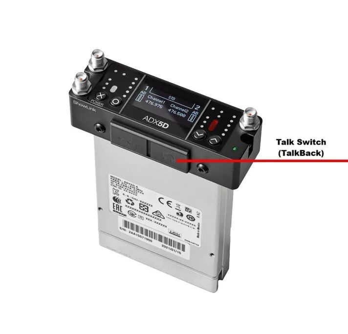 Receptor Duplo Compacto Shure Axient Digital ADX5D G55 470-636MHz / Talk Switch + ShowLink - Foto 4