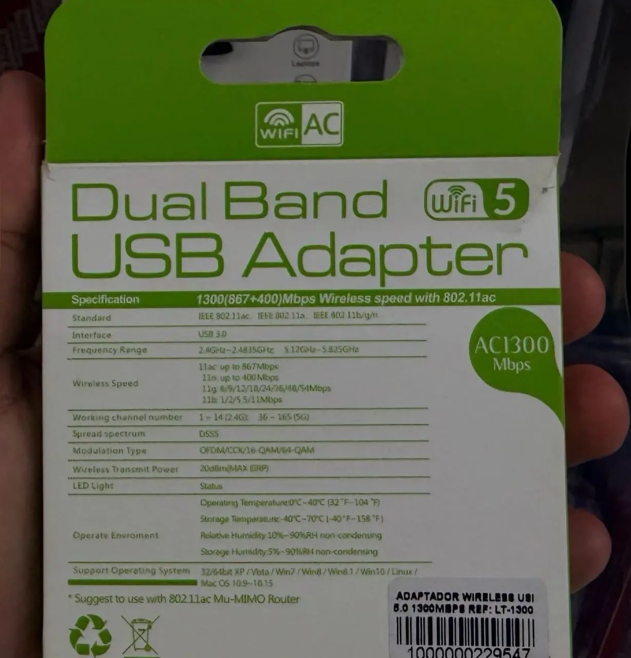 ADAPTADOR WIRELESS USB 5.0 1300MBPS  - Foto 2