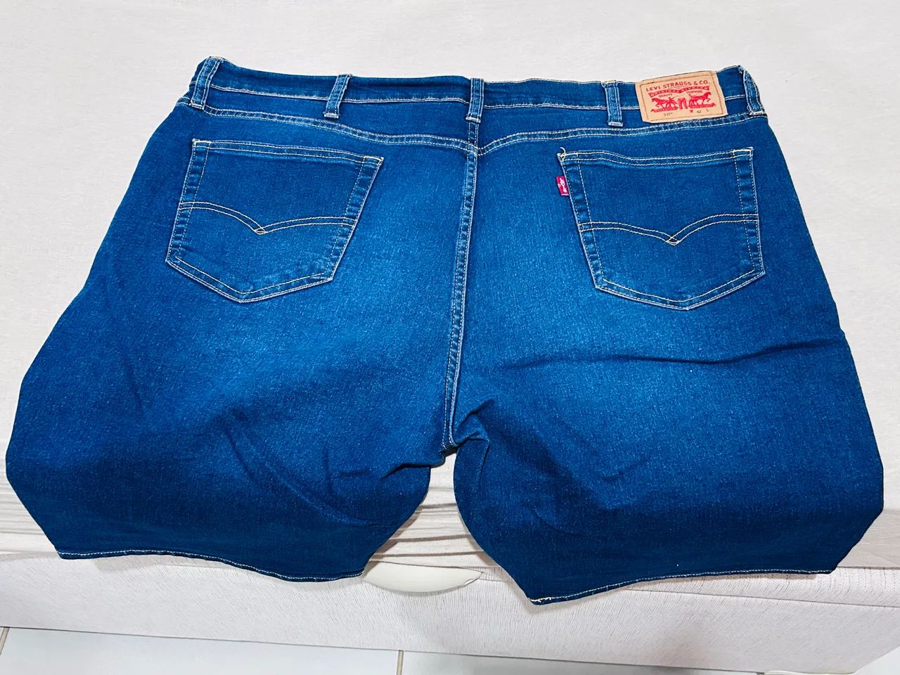 Bermuda Jeans Azul Levis TAM 52 Usada 3x - Foto 3