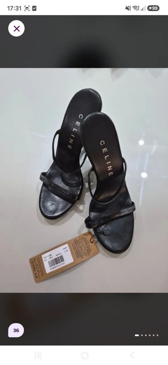 Sandalia preta celine original 36 