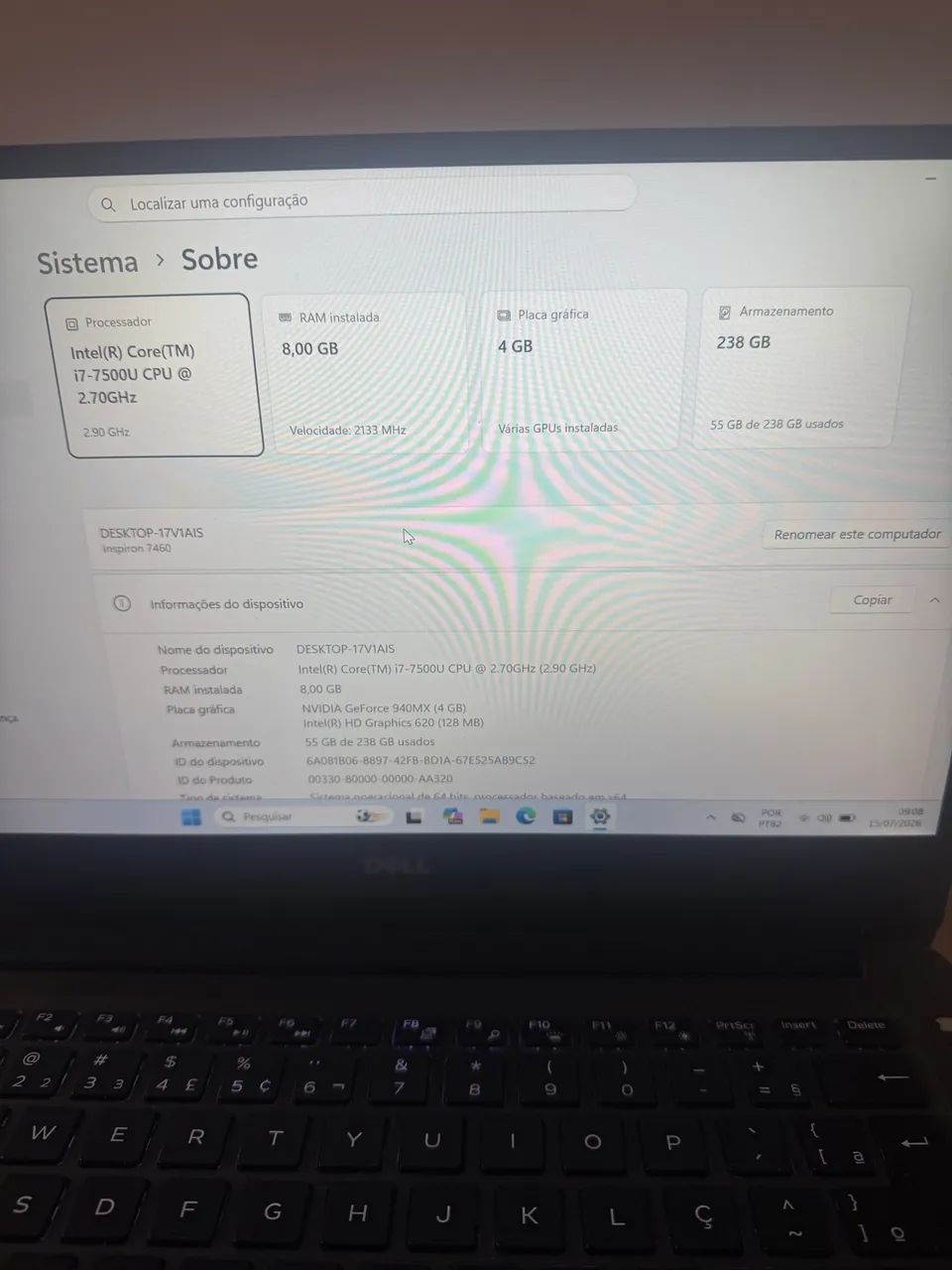 notebook dell i7 7 gen com placa de vídeo dedicada - Foto 4