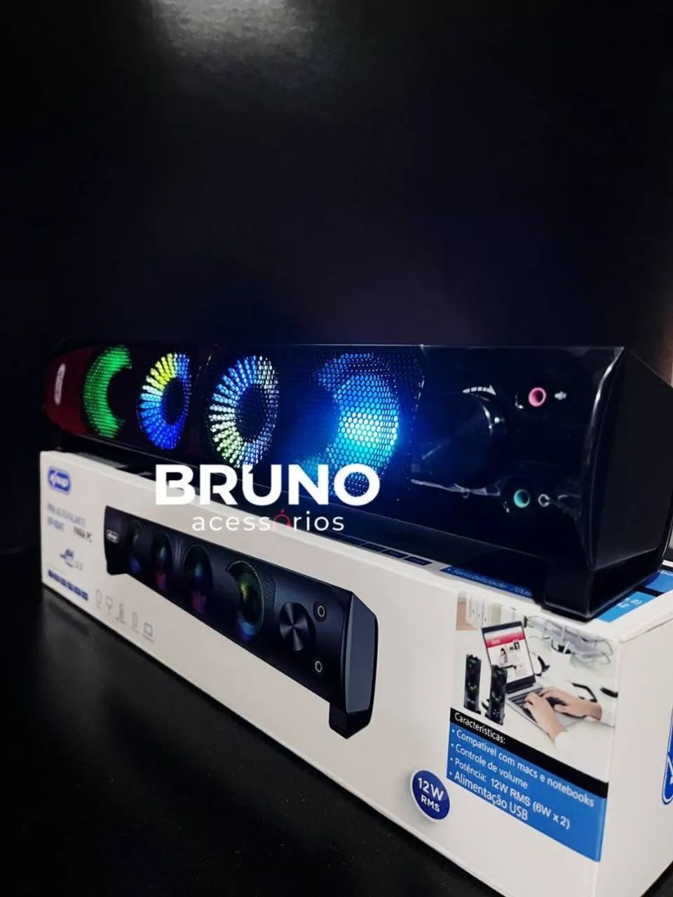 Caixa de som Pc Led RGB - Foto 4