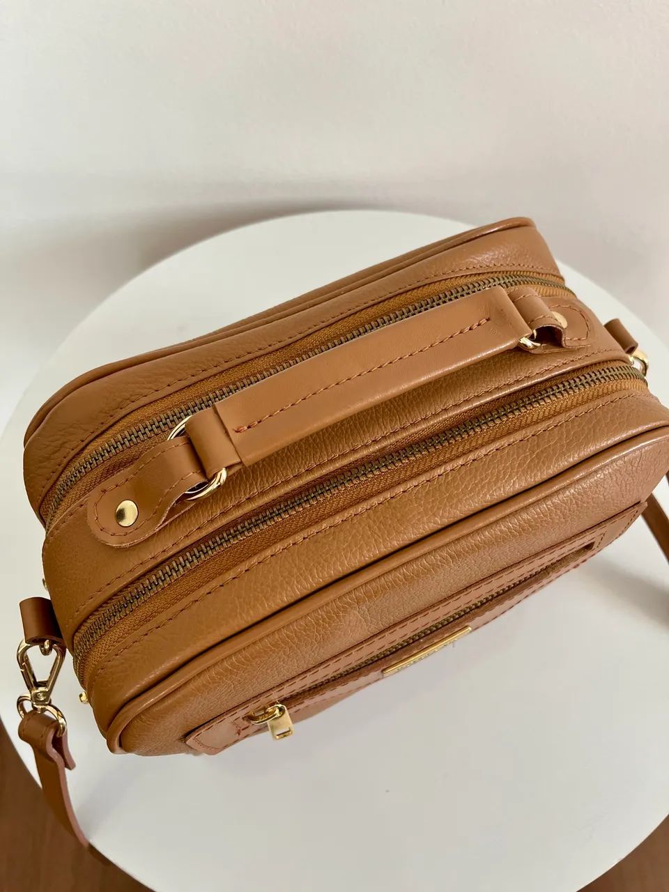 Bolsa em couro legítimo baú  - Foto 5