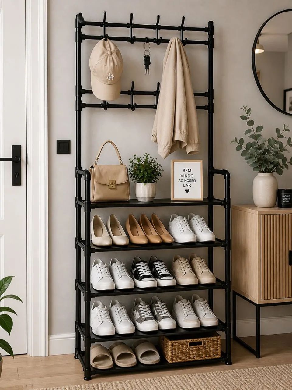 Sapateira com Cabideiro: Organize sua casa com estilo e praticidade!