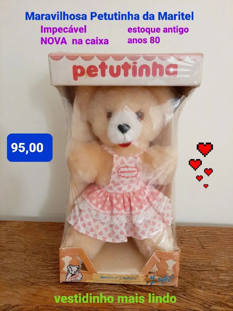 Urso de pelúcia Petutinha da Maritel