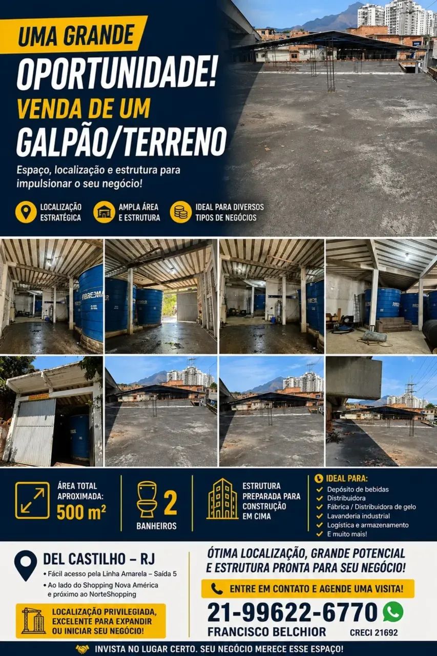 GALPÃO À VENDA  DEL CASTILHO | EXCELENTE LOCALIZAÇÃO