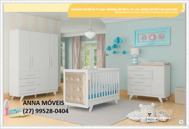 Master Terças News Ofertas - Quarto de Bebê - 100%MDF - Lisa Retrô - Capitône Incluso