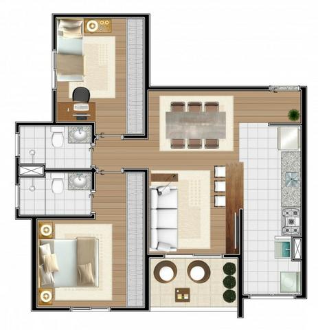 "* Cond das Palmeiras *" - Constr Défa - Apto 02 dorms c/ suíte e varanda - Foto 10