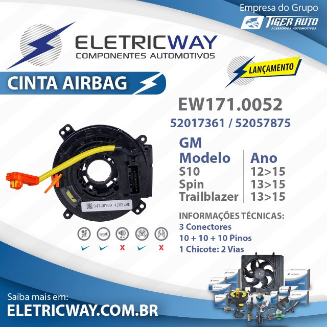 Cintas de Air Bag P/Vários carros EletricWay-  Hilux Corolla Sorento City Etios etc.. - Foto 2