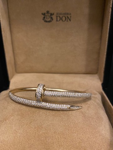 Bracelete Prego em Ouro 18k 750 com Diamantes - Foto 3
