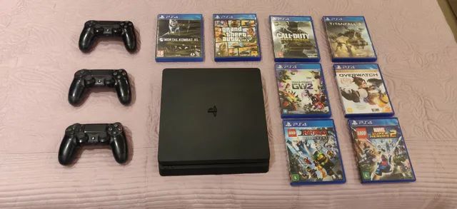 PlayStation 4 slim na caixa+2 controles especiais+jogos em 12X - Videogames  - Taguatinga Sul (Taguatinga), Brasília 1256076022