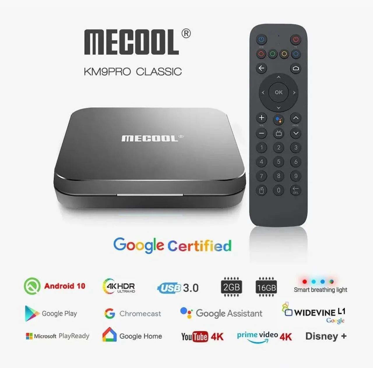 Mecool Km9 pro-4K/Android Tv 1O/Chromecast integrado/Comandos de Voz/Sua tv em Smart - Foto 4