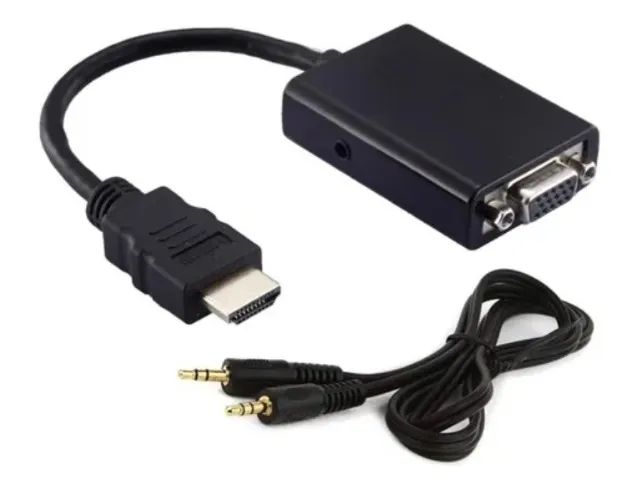 Conversor Vga Para Hdmi 15cm Com Áudio P2 Arduino Automação COD-CP504   - Foto 2