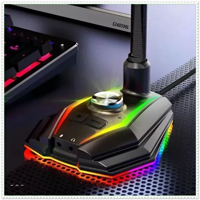 Microfone Gamer com Led RGB Usb para PC, Notbook - Foto 2