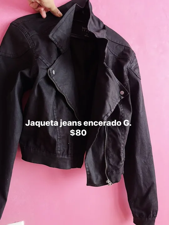 Jaqueta jeans encerado usada poucas vezes