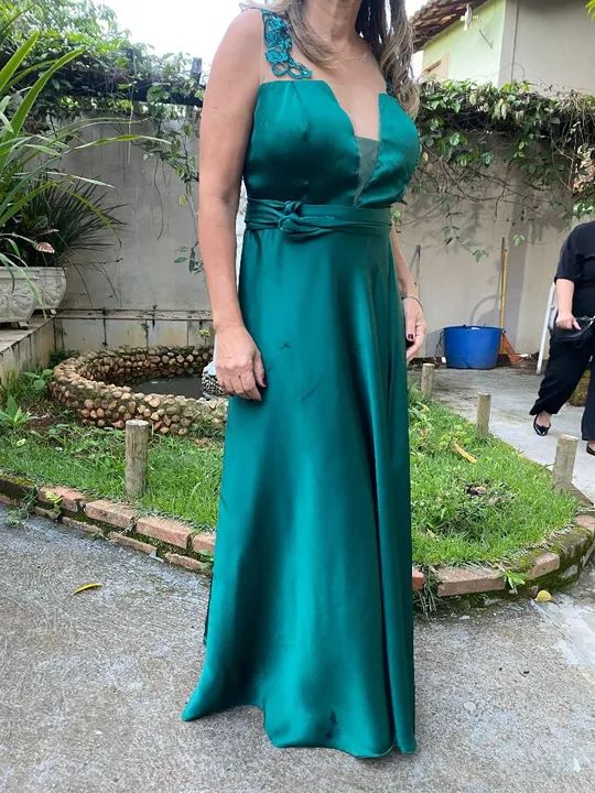 Vestido longo festa verde