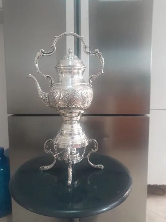 Samuvar banhado a  prata antigo nunca usado envio para todo o brasil - Foto 6
