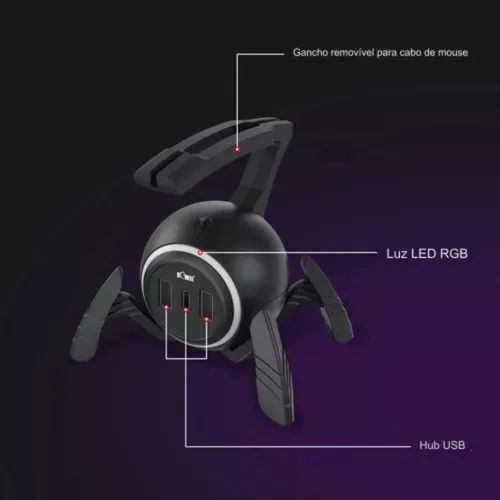 Mouse Bungee Spider RGB c/ porta USB - PROMOÇÃO - Foto 4