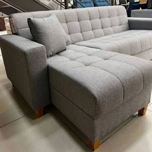 sala sofa diva 3 lugares tecido linho  - Foto 2