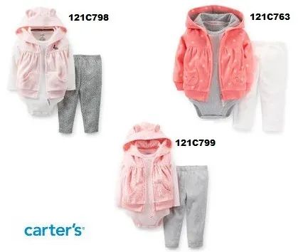 Conjunto de Inverno Carter´s  3 Peças Fleece  - Feminino 2 anos - Foto 3