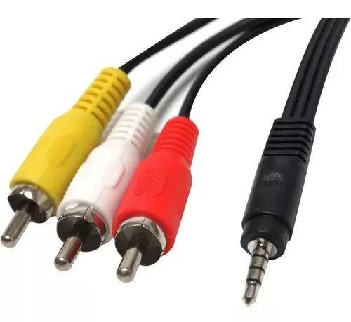 Cabo Auxiliar P2 X 3 Rca Audio e Video Imagem