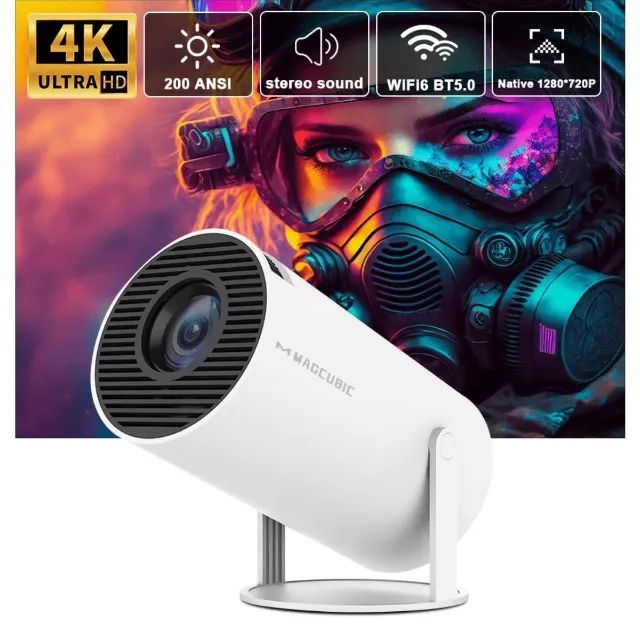 Projetor4k Wifi Bluetooth Smart Portátil Hy300 Cor Branco 110V/220V - Foto 5