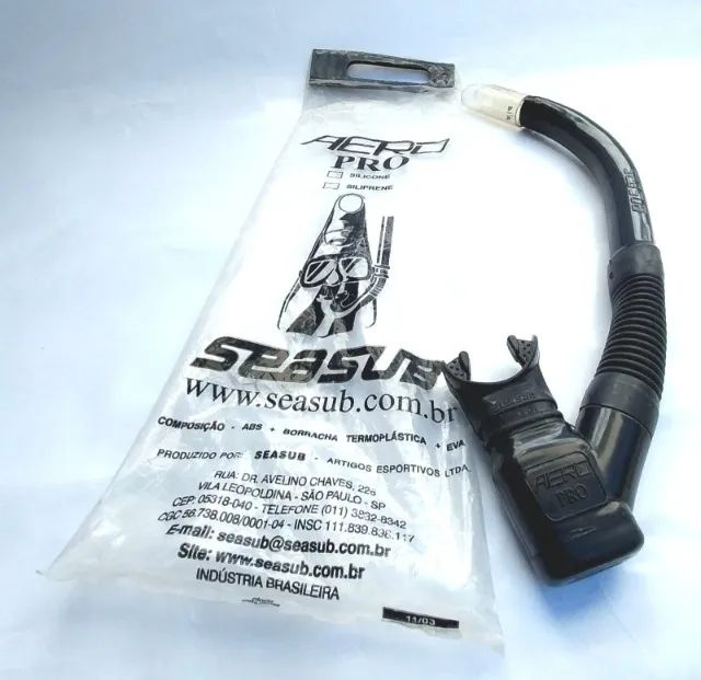 RESPIRADOR DE TUBO SNORKEL  SEA SUB AERO PRÓ - PRETO REF- 993
