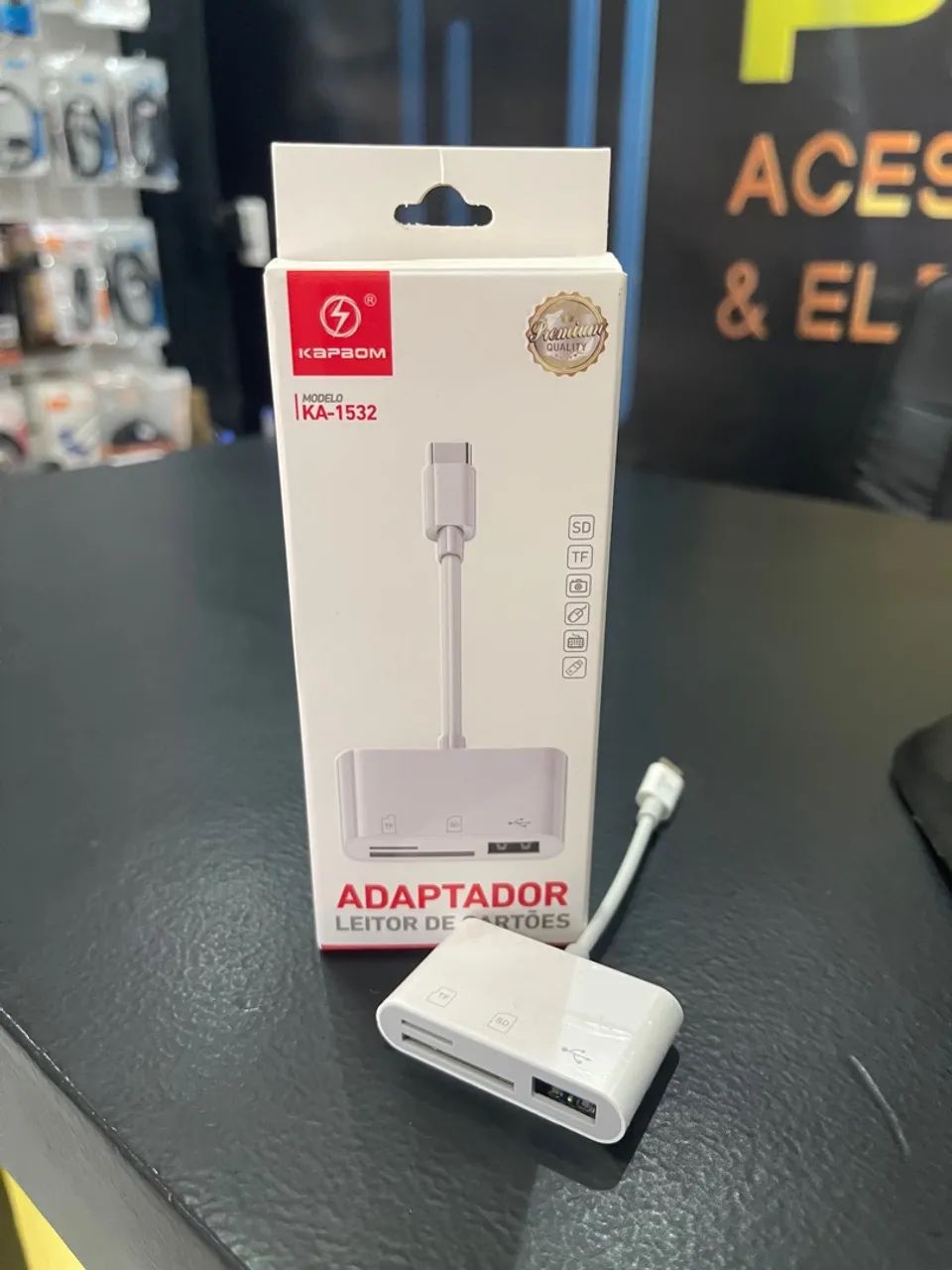 Adaptador Tipo C 3 em 1 para TF/SD/USB KA-1532 - Kapbom