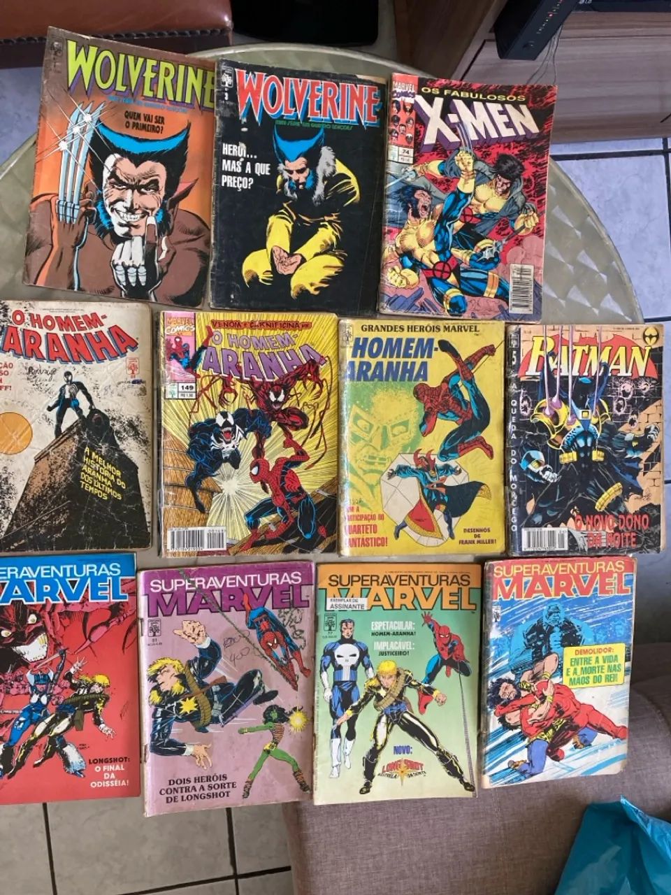 Lote de HQs Marvel e DC - Wolverine, Homem-Aranha e Batman