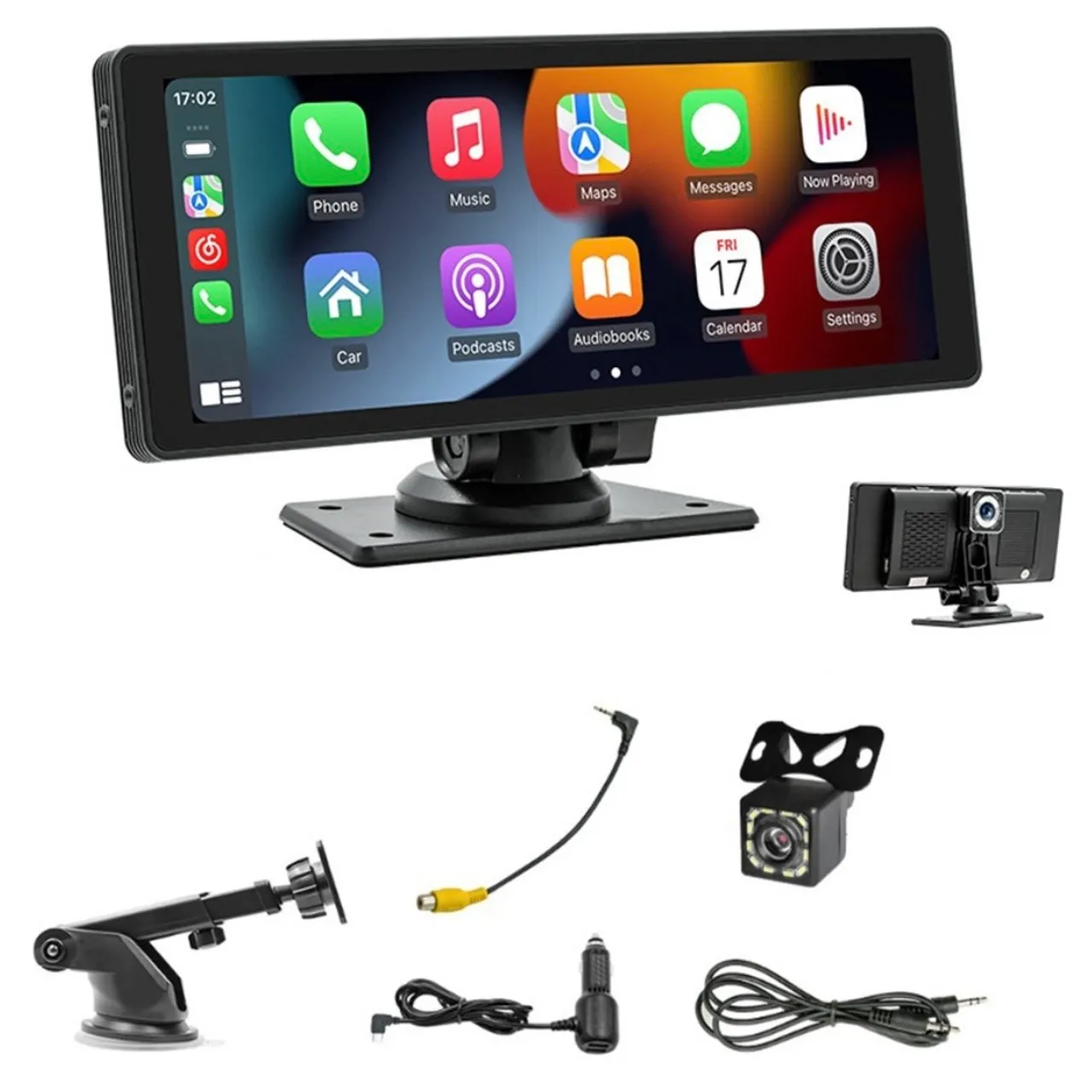 Central Multimídia Portátil 10? CarPlay / Android Auto ? Sem Fio | Tela Full HD