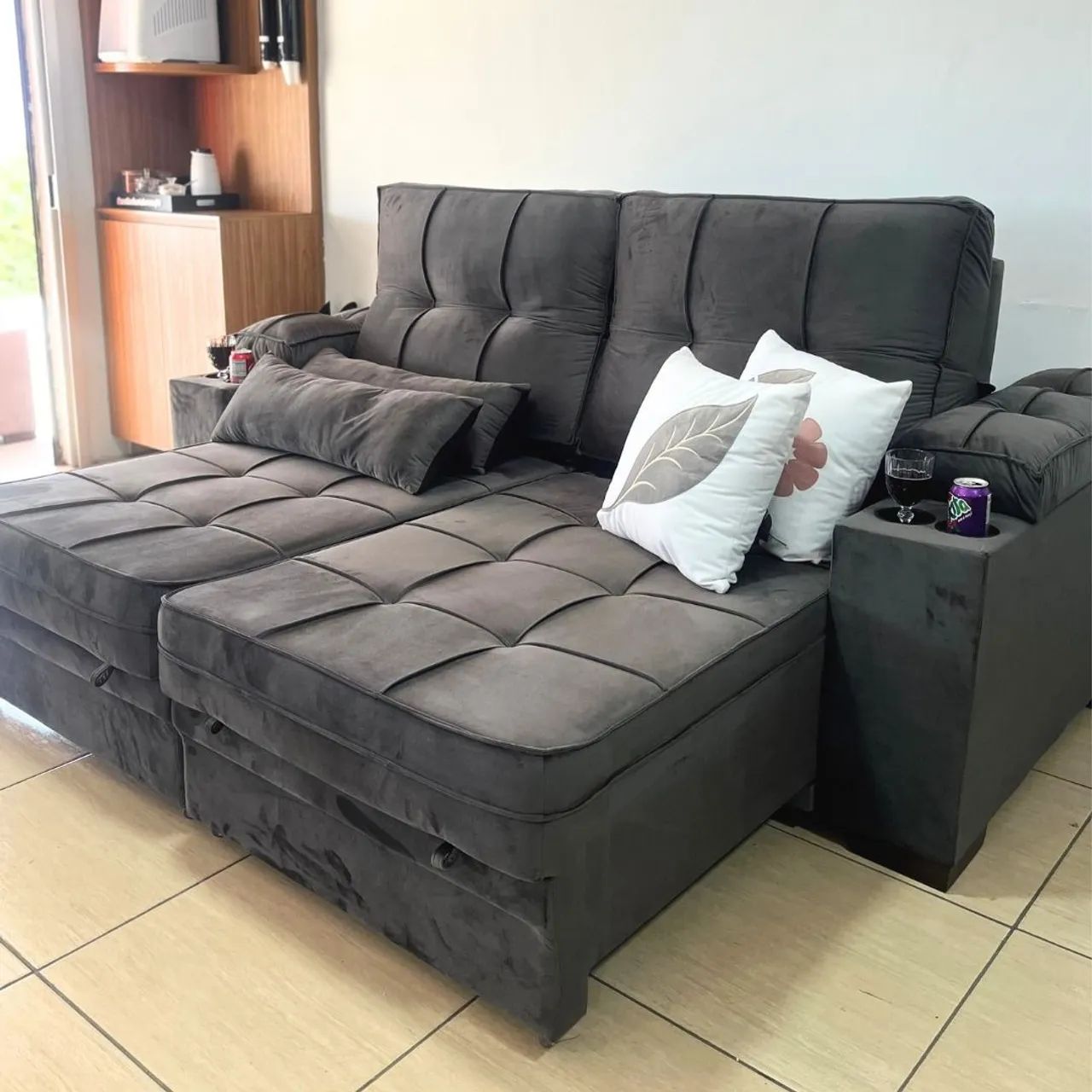 Sofá retrátil e reclinável com 2.50 de LARGURA  - Foto 2