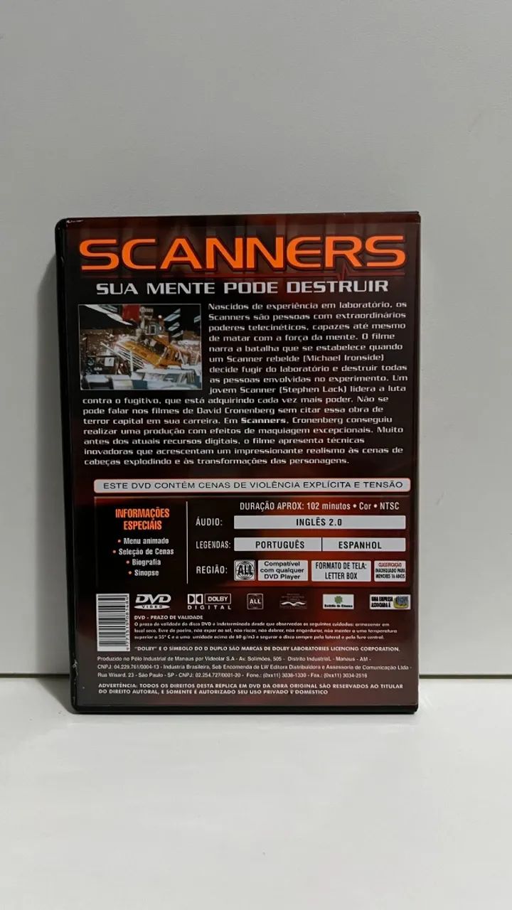 DVD - Scanners: Sua Mente Pode Destruir - Foto 2