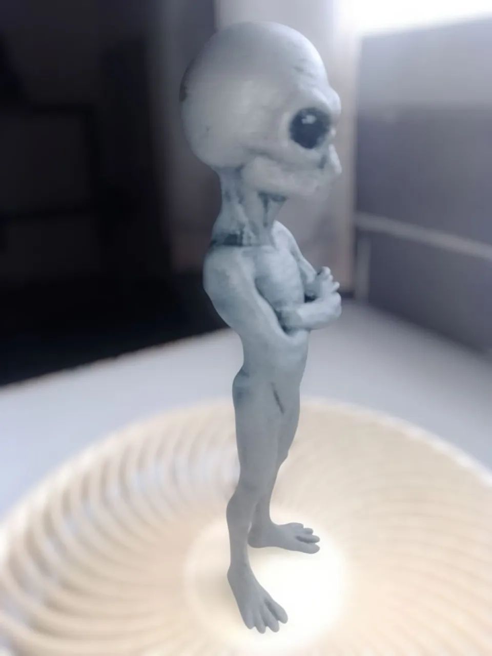 Figura Decorativa Alien Cinza Impresso em 3D - Foto 3