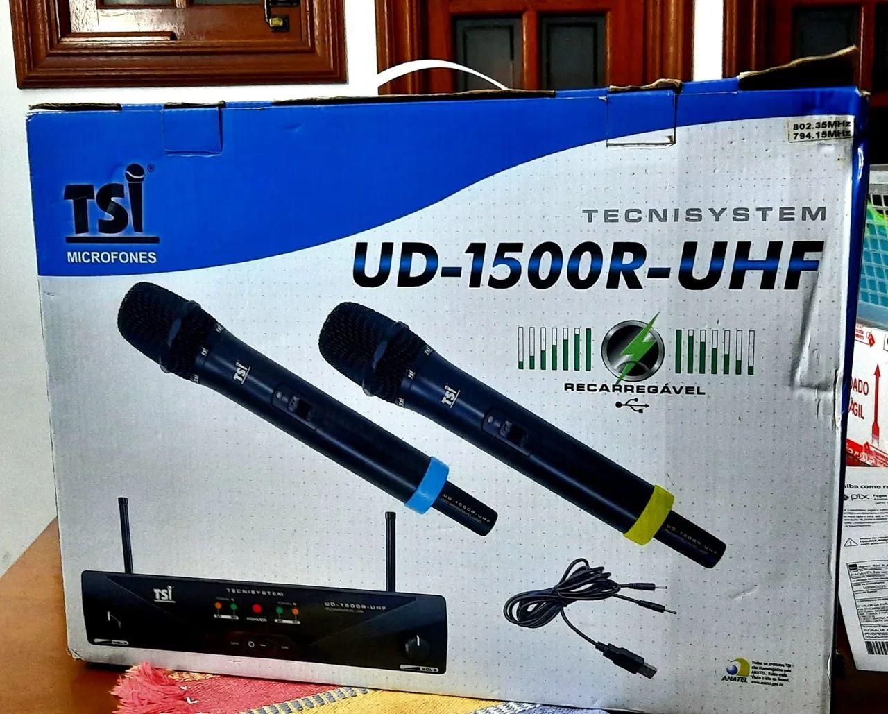 Microfones Recarregáveis sem Fio NOVO! TSI UD-1500R-UHF|2 Microfones sem fio novo barato 