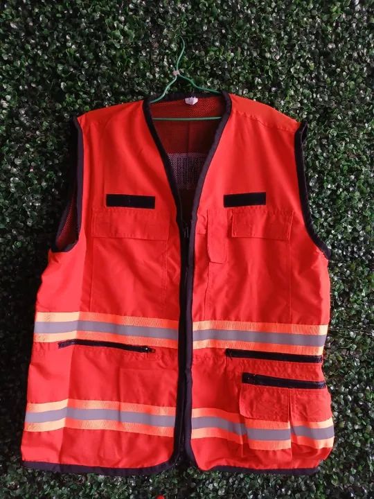 Colete De Segurança refletivo  ENGENHARIA cor LARANJA com bolsos - tamanho G