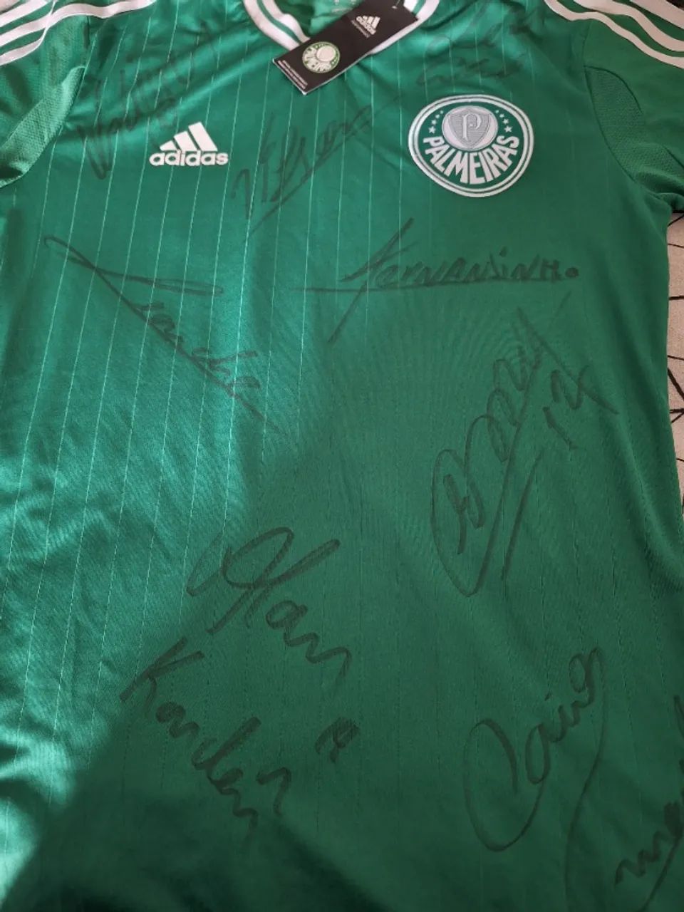Camisa Adidas Formotion (Jogador) Palmeiras 2013 Original com Assinaturas  - Foto 4