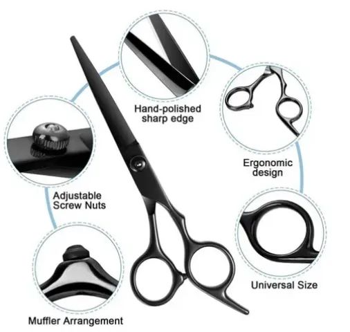 Kit com 3 Tesouras e Navalha Profissionais Fio a Laser z1070 - Foto 3